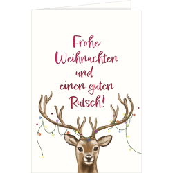 Carte de No&euml;l - Ref 32501-50 - Cadeau th&egrave;me chasse