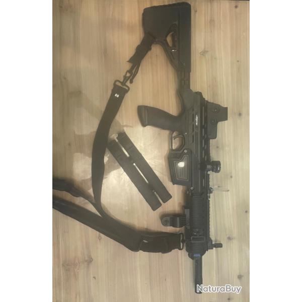 Vend paintball DYE DAM noir avec 2 chargeur jumel� + sangle + point rouge