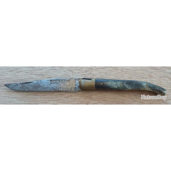 Couteau LAGUIOLE Ancien - GLANDI�RES A LAGUIOLE - Plein Manche Corne - XIXe
