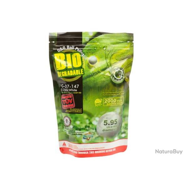 G&G 0.20g Bio Precision BBs 2000rds - White - Ref 10310700100