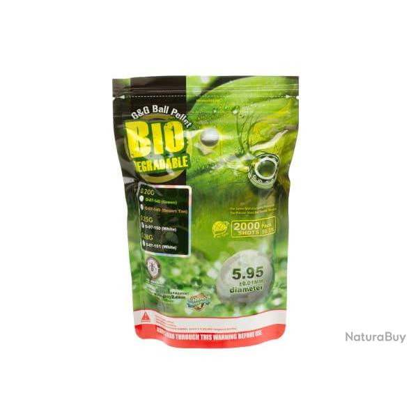G&G 0.25g Bio Precision BBs 2000rds - White - Ref 10310800100