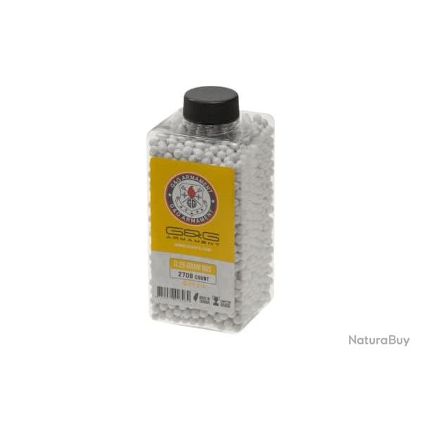 G&G 0.25g Perfect BBs 2700rds - White - Ref 10628100100