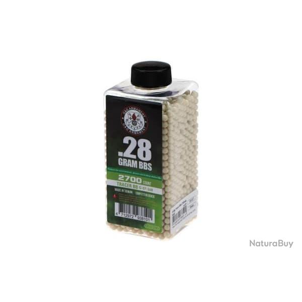 G&G 0.28g Tracer BBs 2700rds - Green - Ref 10881620000
