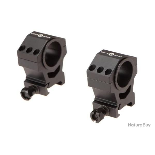 Sightmark 30mm / 25.4mm Tactical Mounting Rings - High Height - Black - Ref 11011106000