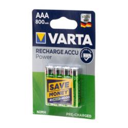 Varta AAA Rechargable 800mAh 4pcs - Ref 11038600000