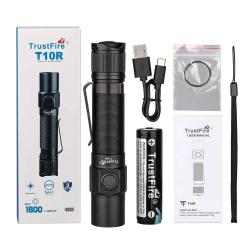 Lampe LED T10R 1800Lumens Type C &Eacute;tanch&eacute;it&eacute; IP68 Ext&eacute;rieur Tactique Rechargeable Trustfire