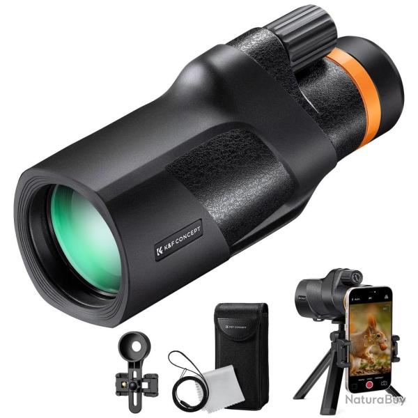 Monoculaire HD 80x100 Prisme BAK4 Lentille FMC Chasse Observation Animaux Trepied Support Smartphone