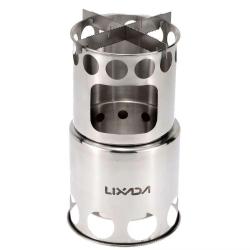 R&eacute;chaud Bois Compact Lixada Acier Inox Taille M Trekking Camping Chauffe Rapide