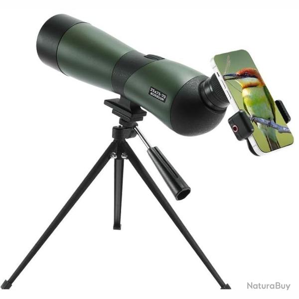Longue Vue Zoom 25-75x70 Optiques Multicouches Tir Cible Ornithologie Tr�pied Adaptateur Smartphone