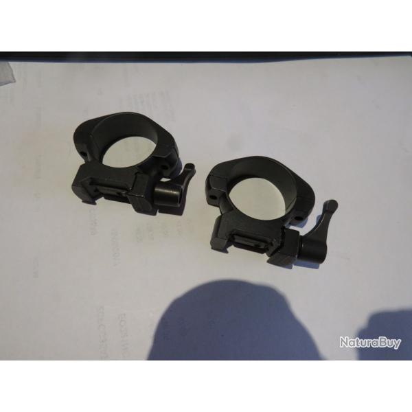 montage acier pour embases Warne /rail Weaver colliers diam�tre 30