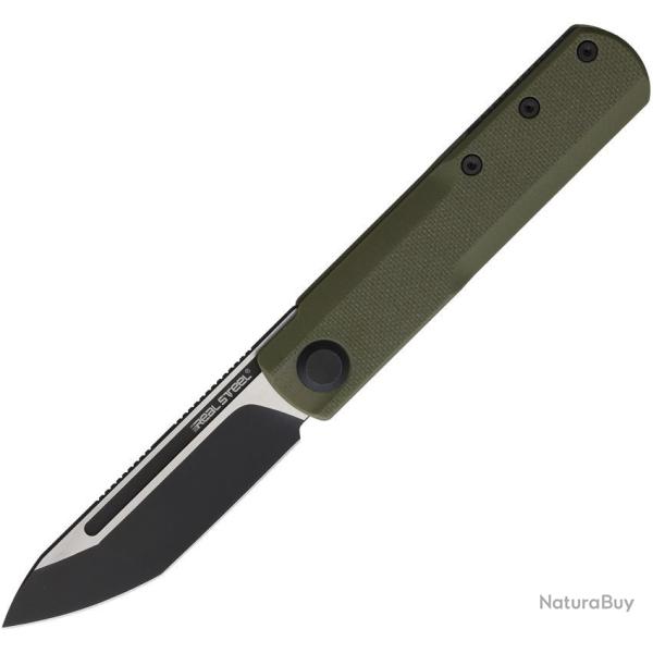 Couteau de Poche Real Steel G-Tanto EDC Lame Acier Nitro-V Manche G10 Vert Olive Slip Joint RS7801GT