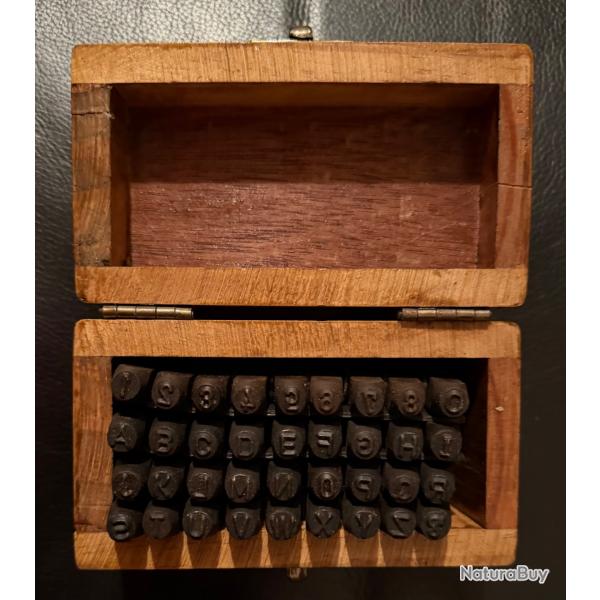 Bo�te de 36 poin�ons lettres et chiffres de 6 mm.