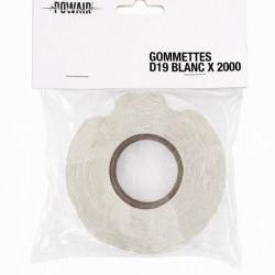 Gommettes rondes blanches Powair D19 lot de 2000