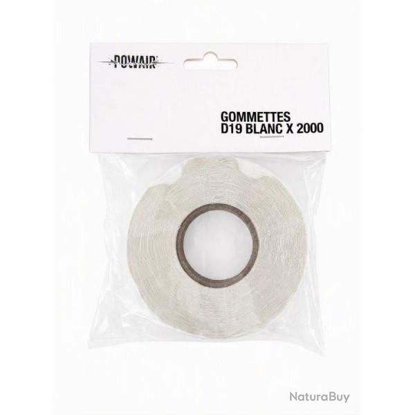 Gommettes rondes blanches Powair D19 lot de 2000