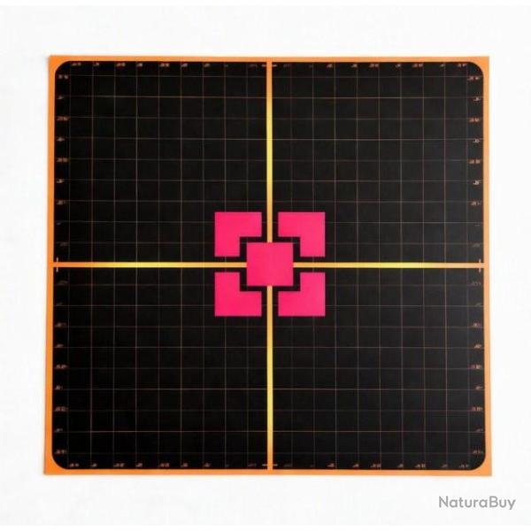 Cibles r�actives Powair Splach noires r�v�lateur rose fluo 25x25 cm lot de 10