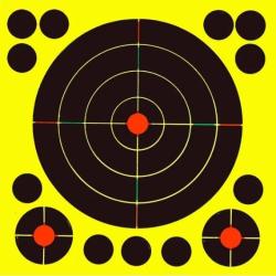 Cibles Splach Noire XL Jaune Fluo 20x20 cm Powair lot de 10