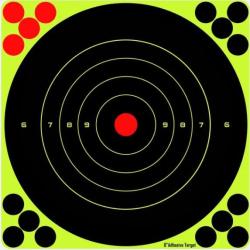 Cibles Splach fond noir impact jaune fluo 20x20 cm lot de 10 Powair