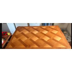 Table antique de salle &agrave; manger en bois massif avec 2 rallonges - 3 m