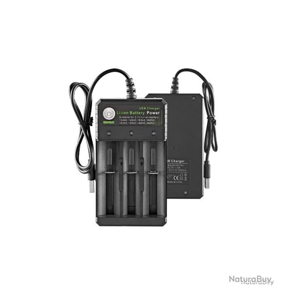 Chargeur Intelligent pour Batteries 18650 3,7V GPS RoG TR DOG