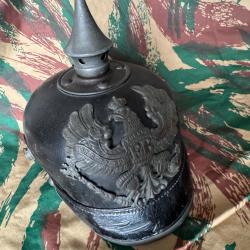 CASQUE &Agrave; POINTE PICKELHAUBE ALLEMAND IMP&Eacute;RIAL 1915 - PICKELHAUBE - J.R. 30 - B.A.Z. 1915 - WWI