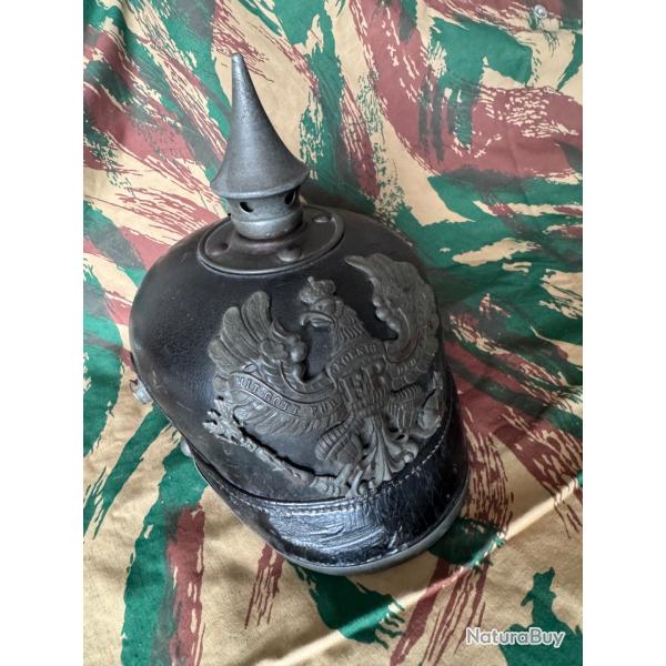 CASQUE � POINTE PICKELHAUBE ALLEMAND IMP�RIAL 1915 - PICKELHAUBE - J.R. 30 - B.A.Z. 1915 - WWI
