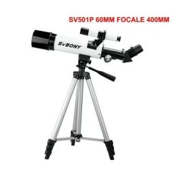 T&eacute;lescope SVBONY SV501P 60mm R&eacute;fracteur Focale 400mm +Tr&eacute;pied D&eacute;butant Monture M&eacute;tal