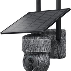 Cam&eacute;ra Vision Nocturne Solaire 4G PTZ 360&deg; 4MP D&eacute;tection Mouvement Chasse Surveillance
