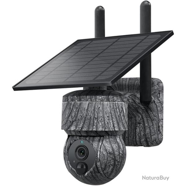 Cam�ra Vision Nocturne Solaire 4G PTZ 360� 4MP D�tection Mouvement Chasse Surveillance