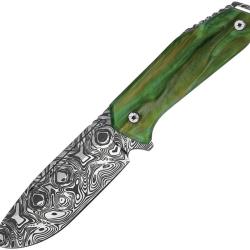 Couteau Fixe Takumitak Takumi Lame Acier 3Cr13 Drop Point Manche R&eacute;sine Vert &Eacute;tui Nylon TKF502GNCS -