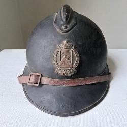 CASQUE ADRIAN BELGE  WW1- PROTECTION A&Eacute;RIENNE / C.F.L. - 1939 - RARE ET NOMINATIF