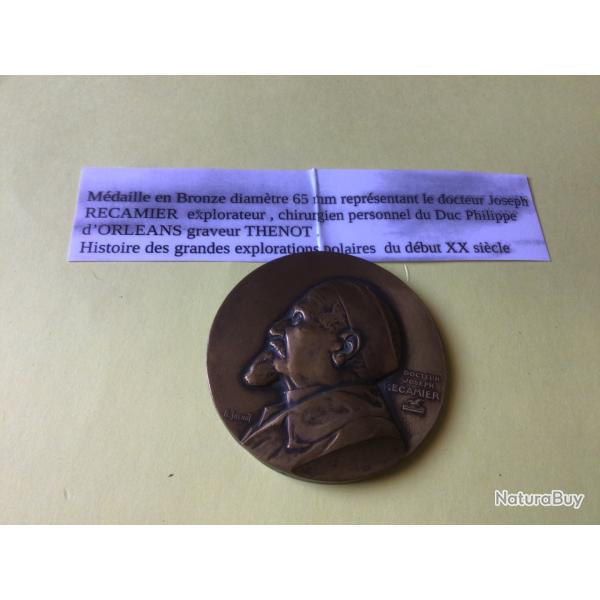 VENDU PAR LE-CUIRASSIER TRES BELLE M�DAILLE EN BRONZE DOCTEUR JOSEPH RECAMIER