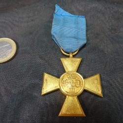 Militaria Prusse - Croix de service de 25 ans pour Officier (Dienstauszeichnung) - m&eacute;daille