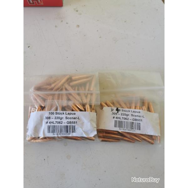 ogives lapua 220gn , cal 30 Scenar-L