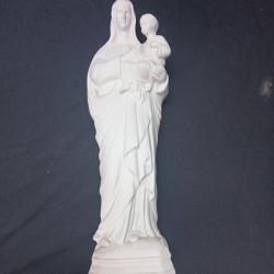 statuette en biscuit la st-vierge et l'enfant jesus sign&eacute; SFBJ hauteur 32 cm du XIX&egrave;me