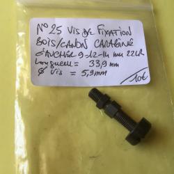 VENDU PAR LE-CUIRASSIER N&deg;25 VIS DE FIXATION BOIS/ CANON CARABINE GAUCHER CAL 9/12/14 MM ET 22 LR