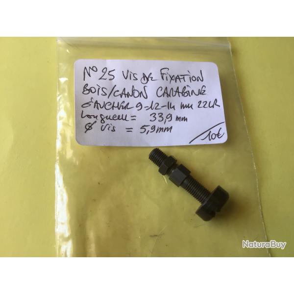 VENDU PAR LE-CUIRASSIER N�25 VIS DE FIXATION BOIS/ CANON CARABINE GAUCHER CAL 9/12/14 MM ET 22 LR