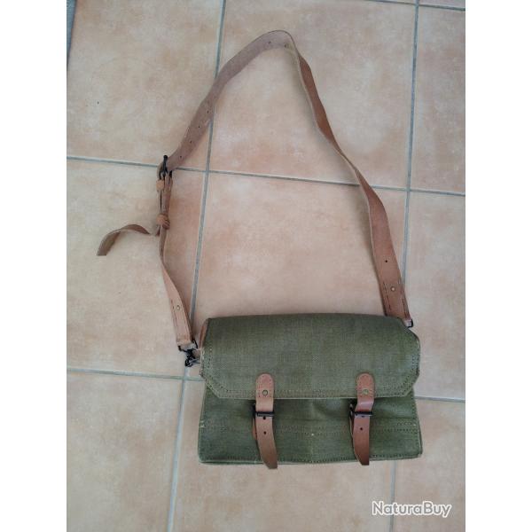 Sacoche Musette Militaire Toile et Cuir - FM 24/29 Arm�e Fran�aise vintage