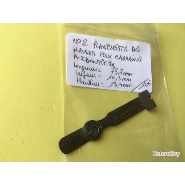 VENDU PAR LE-CUIRASSIER  N�2 PLANCHETTE DE HAUSSE POUR CARABINES � IDENTIFIER