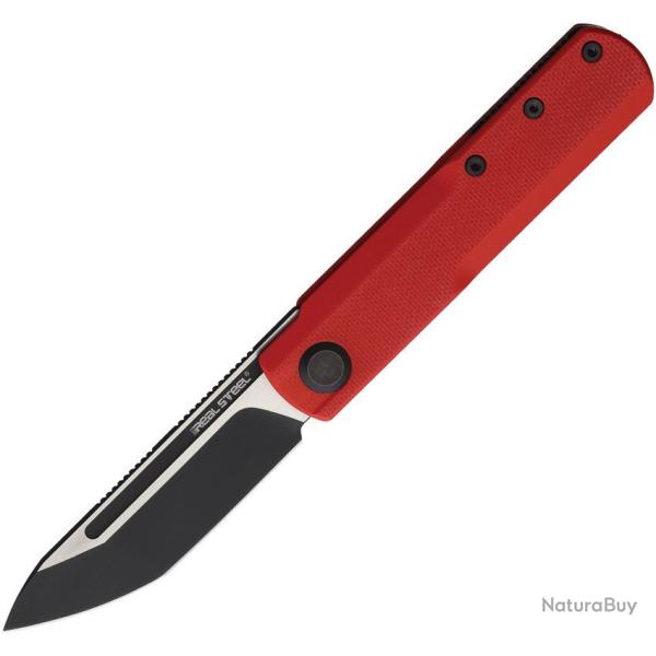 Couteau de Poche Real Steel G-Tanto Lame Acier Nitro-V Two-Tone Manche G10 Rouge Slip Joint RS7801RB