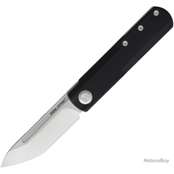 Couteau de Poche Real Steel G-Tanto Lame Acier Nitro-V Satin Manche G10 Noir Slip Joint RS7801BS