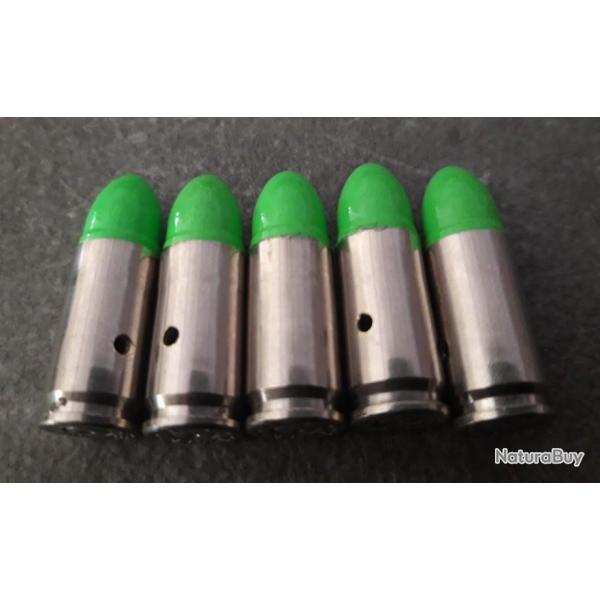 50 x Cartouches 9mm neutralis�es �tuis Nickel�s sp�cial ZOMBIES pour collection ou manipulation