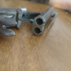 Pistolet de collection deux canons ajust&eacute;s a broches