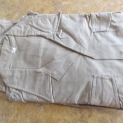 chemise beige T44 neuve r&eacute;glementaire arm&eacute;e Fr Fran&ccedil;aise guerre Indo Indochine Alg&eacute;rie sable