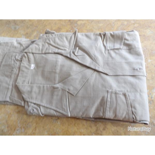 chemise beige T44 neuve r�glementaire arm�e Fr Fran�aise guerre Indo Indochine Alg�rie sable
