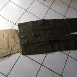 pantalon guerre Alg&eacute;rie TTA  mod 56 +chemise neufs de cantine