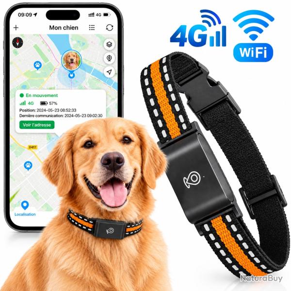 Collier GPS 4G et Wifi pour chien - Garantie 2 ans