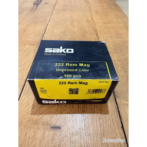 100 �tuits douilles  222 REM MAG  SAKO  222 REMINGTON MAGNUM