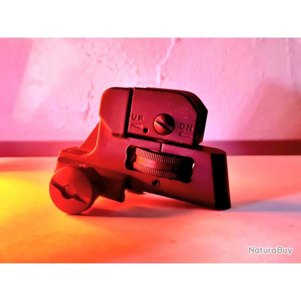 Hausse � oeilletons type A2 MIRE ARRIERE POLYMERE / ACIER TYPE M4 NEUVE. PIECE ORIGINALE UMAREX.