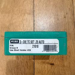 Jeu d'outil RCBS  25 AUTO  REF 21010  3 OUTILS 25 ACP calibre 6,35 browning