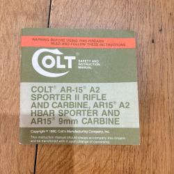 Guide technique manuel d'utilisation carabine colt AR15 A2 sporter rifle